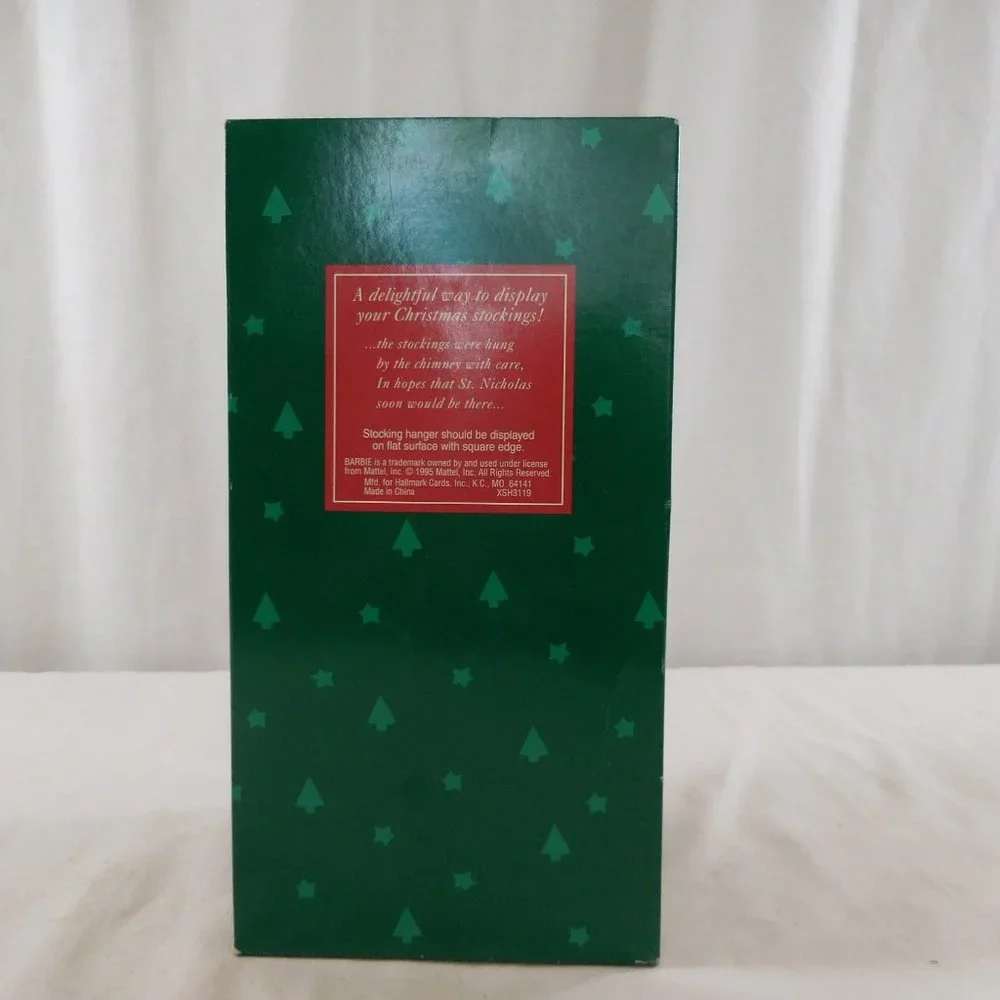 Hallmark,‎ Barbie, Christmas stocking hanger New in Box removed for pictures